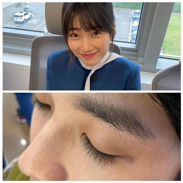 정유미, 수지 셀카 저격해도 초근접 사진에서 빛나는 아기 피부