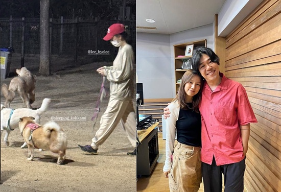 이상순 전한 애정-이효리 반려견과 산책하는 근황