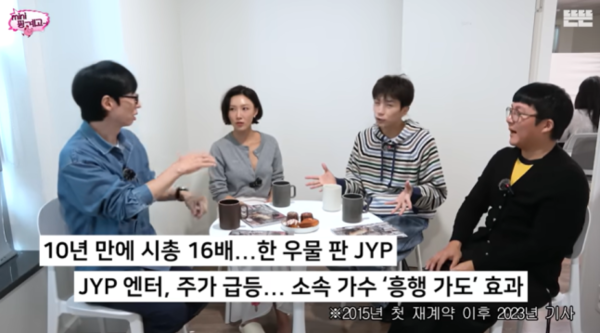 장우영, JYP 계약금 현금 받아-주식 10년 만에 16배