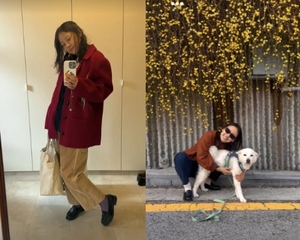 이효리, 빨간 재킷+보라색 양말+핑크 신발