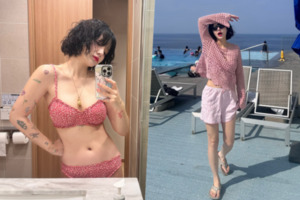 AOA 지민, 팔 한가득 타투 꽃 만발