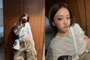 아이브 안유진, 배 살짝 드러내고 디저트 다 먹어도 탱탱