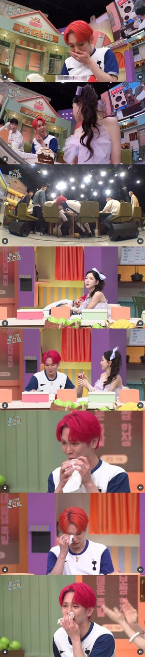 샤이니 키, 녹화 중 소녀시대 태연 품에서 오열