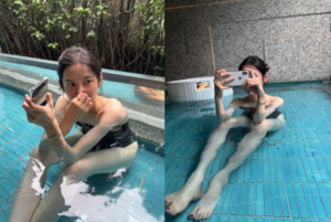 박지현, 수영장에서 극강의 각선미 과시